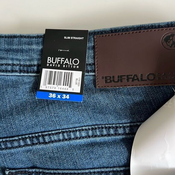 Buffalo David Button Slim Straight Stretch Denim - Picture 6 of 8